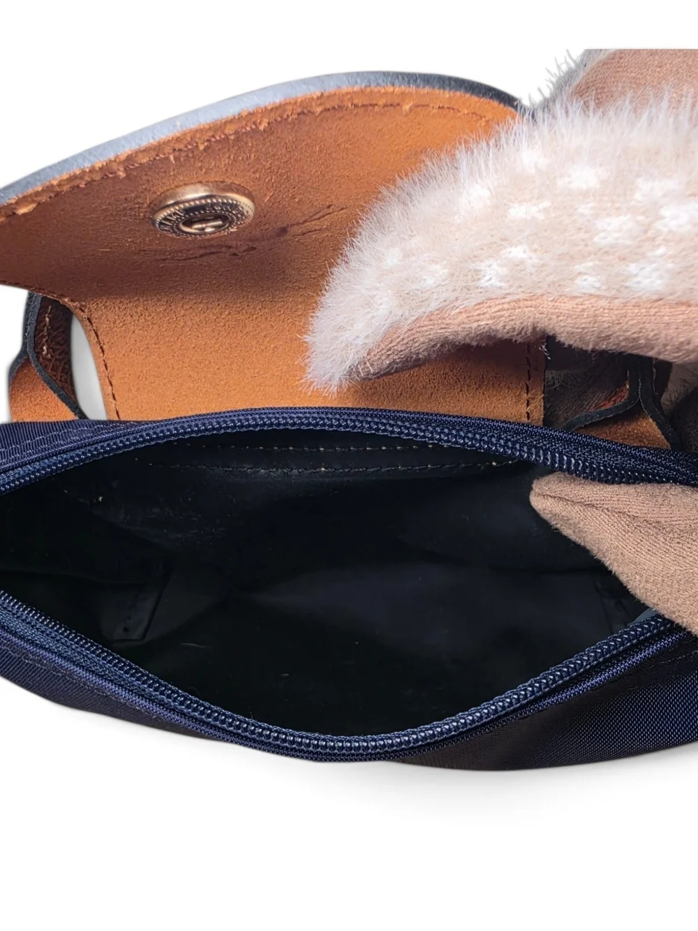 Longchamp Le Pliage Original Pouch w/ Handle - Navy Blue Mini Bag (Retail $120)